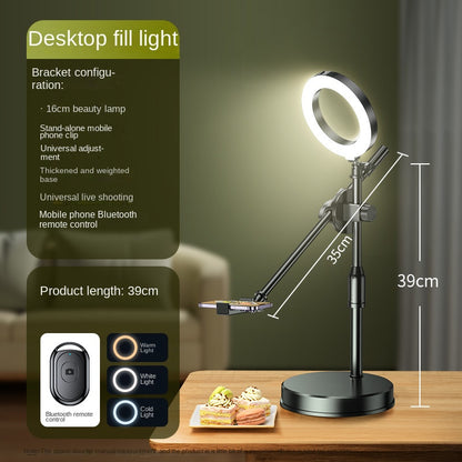 Overhead Smartphone-Stativ für Tischaufnahmen – Dual-Kamera Halterung mit LED-Fülllicht