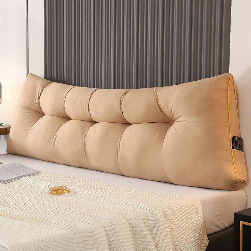 Flauschige, warme Rückenlehne aus Feder-Baumwolle – klassisches, einfarbiges gebürstetes dreieckiges Bett-Rückenkissen