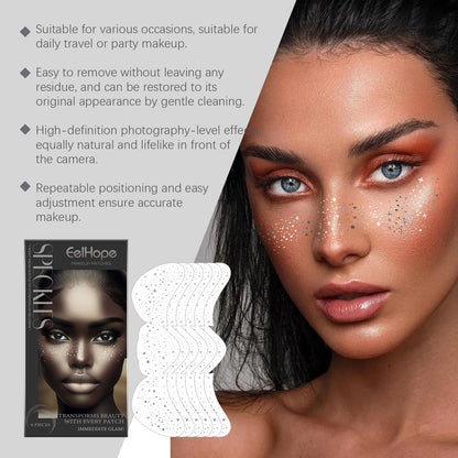 Eelhope Freckle Spot Makeup Patches – Glitzer Spot Tattoo Sticker für Sommersprossen-Look & Kontur (Easy Apply)