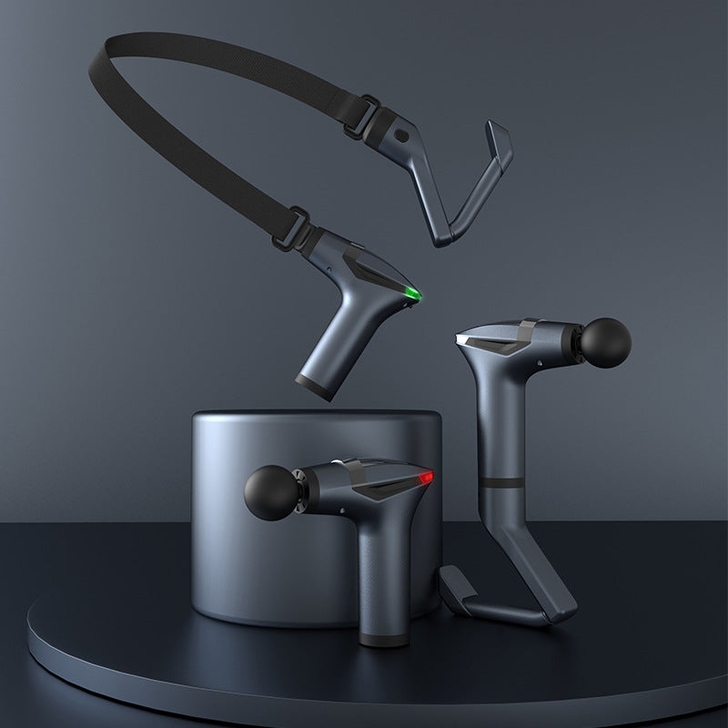 aszien-Massagepistole mit verlängertem Griff – Vibrations- und Klopfmassage; inkl. Zug-/Trageriemen.