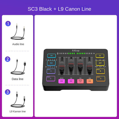 FIFINE SC3 Game & Live-Streaming Set – USB Mikrofon + Externe Soundkarte (Full Set)