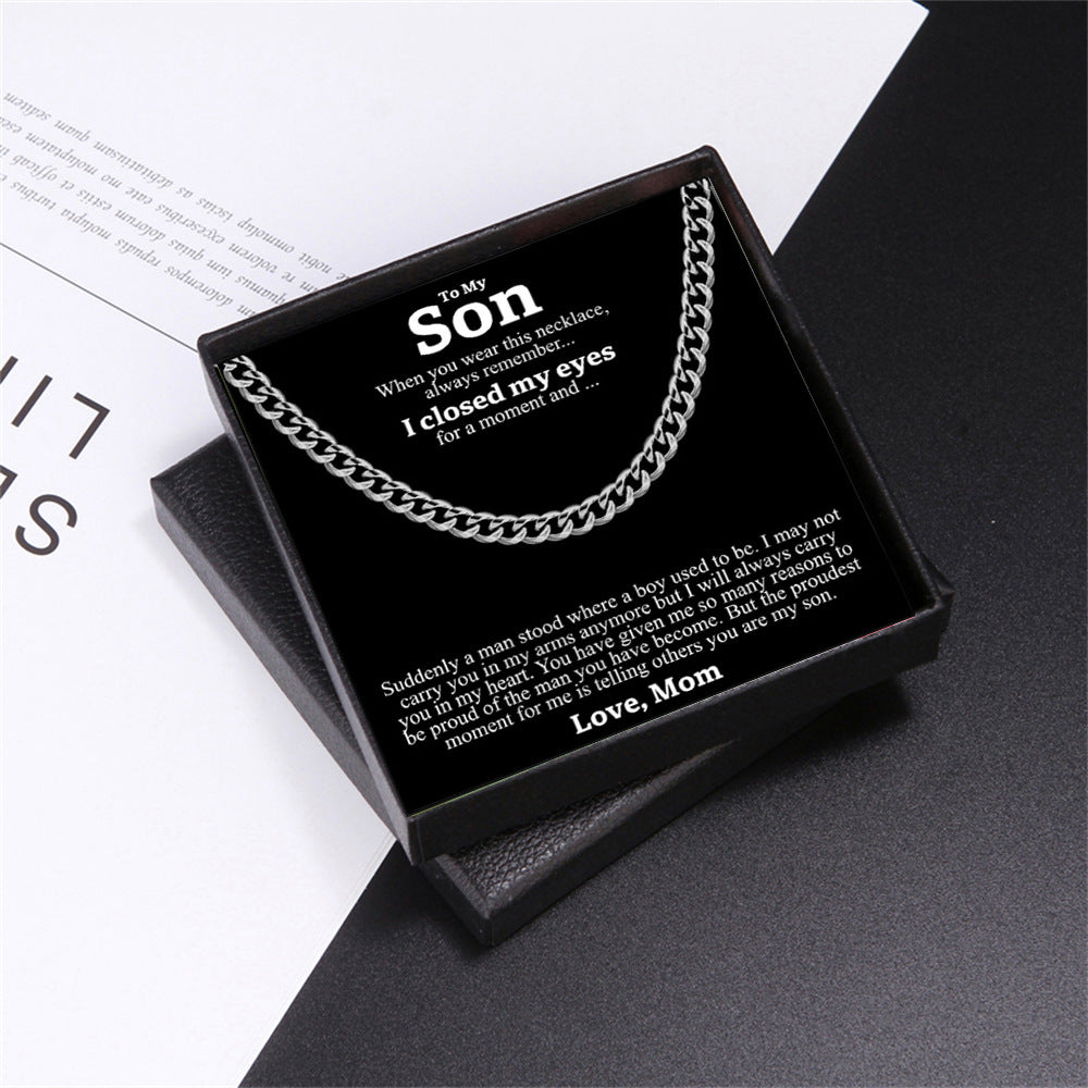 Edelstahl-Halskette für Herren – Titanium-/Titan-Look Cuban Chain, poliert, rund; Hip-Hop Fashion Schmuck