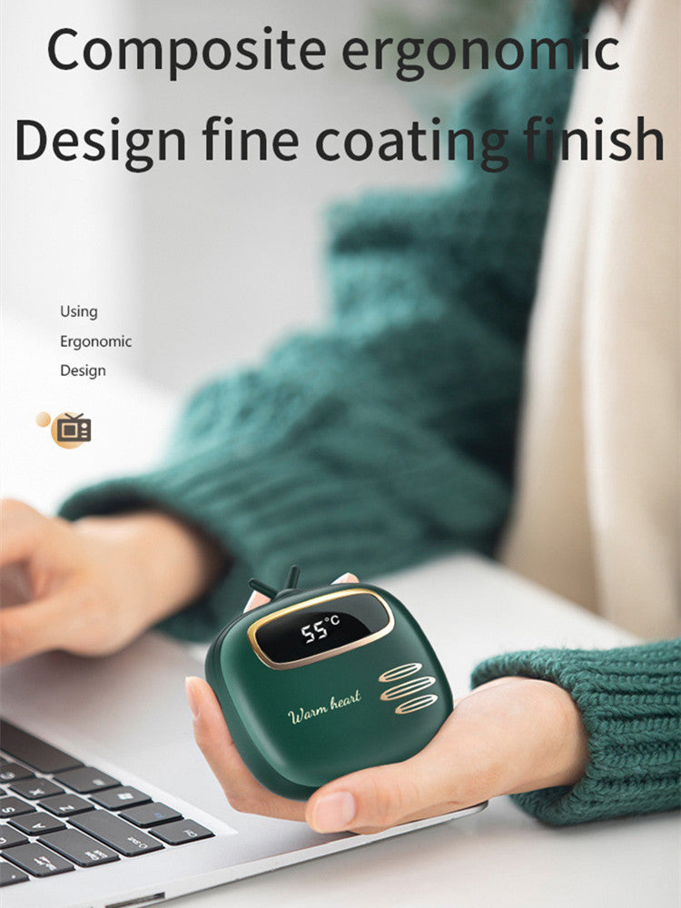 USB-Handwärmer mit Powerbank-Funktion (2-in-1) – Mini, tragbar, mit Digitalanzeige; wärmender Handwärmer und Ladegerät, ideal für unterwegs.