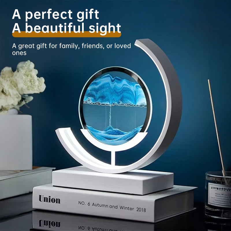 LED-Lampe mit fließendem Sandbild – Nachtlicht für Zuhause (auch als Geschenk geeignet).