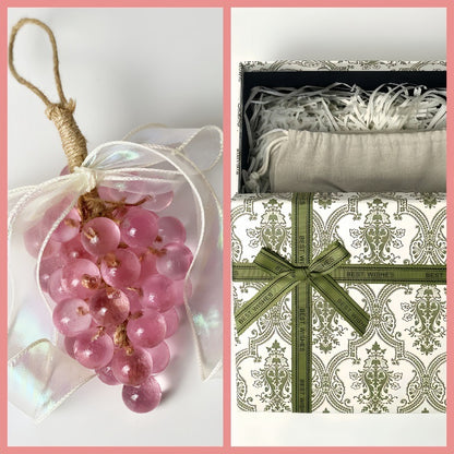 Transparente Kristall-Trauben-Seife Geschenkbox-Set – handgemachte Traubencluster-Duftseife; Aromatherapie-Hängeornament, Handwaschseife