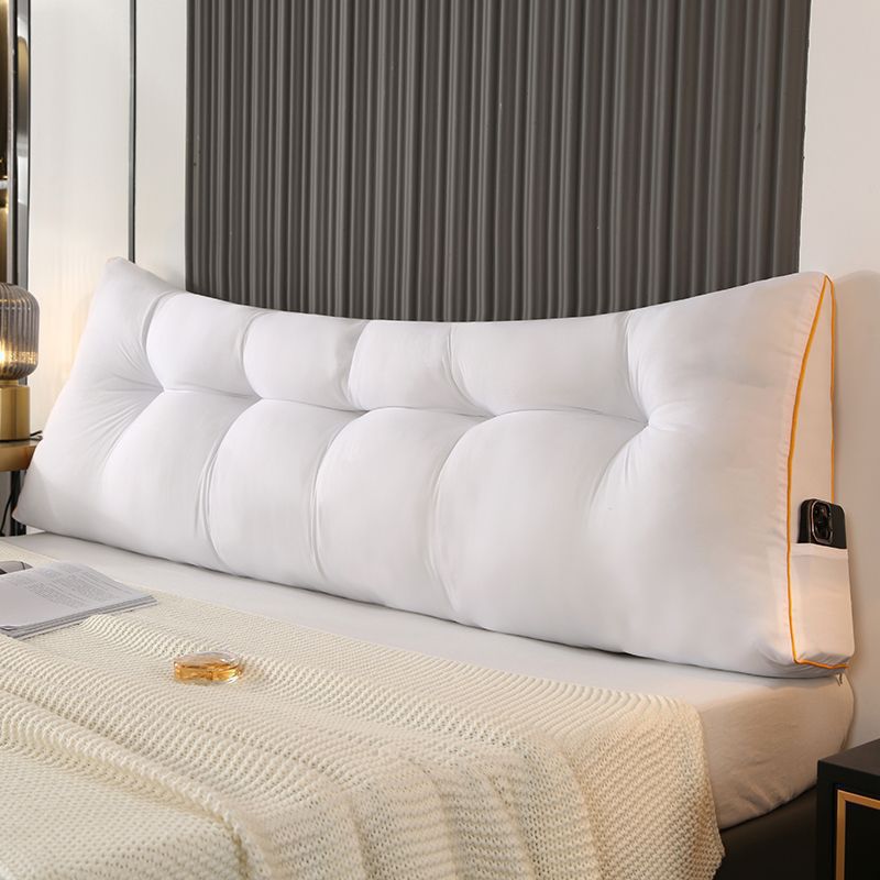 Flauschige, warme Rückenlehne aus Feder-Baumwolle – klassisches, einfarbiges gebürstetes dreieckiges Bett-Rückenkissen