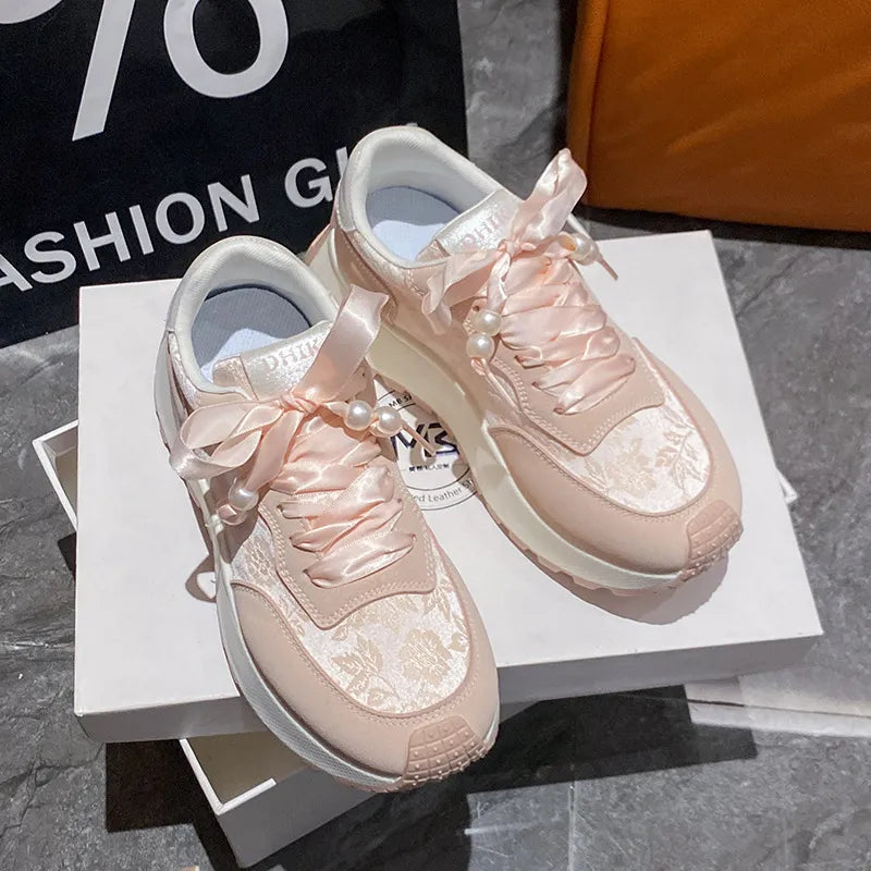 Lace Up Platform Athletic Sneakers