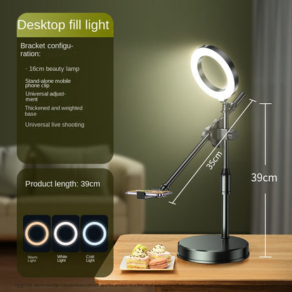 Overhead Smartphone-Stativ für Tischaufnahmen – Dual-Kamera Halterung mit LED-Fülllicht