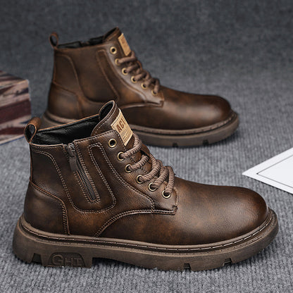 Herren-Stiefeletten im britischen Stil für den Herbst – neue Casual-Retro Martin-Boots mit seitlichem Reißverschluss, vielseitig kombinierbar