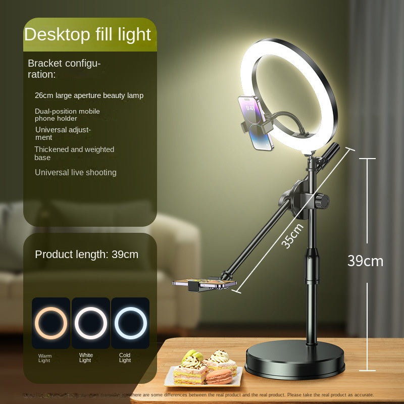 Overhead Smartphone-Stativ für Tischaufnahmen – Dual-Kamera Halterung mit LED-Fülllicht