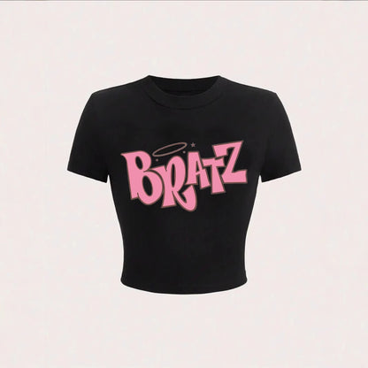 Modisches Sommer-Top mit Buchstaben-Print – figurbetontes, kurzärmeliges T-Shirt im „Spicy Girl“-Style (casual & bequem)