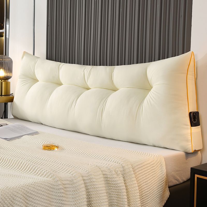 Flauschige, warme Rückenlehne aus Feder-Baumwolle – klassisches, einfarbiges gebürstetes dreieckiges Bett-Rückenkissen