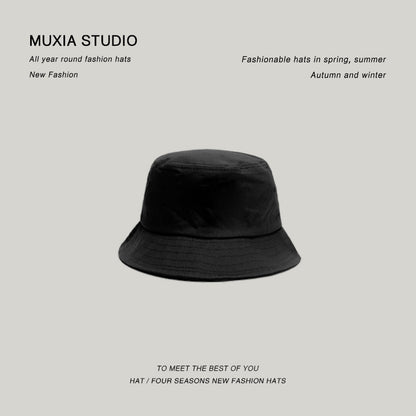 Lässiger, vielseitiger Trend-Bucket-Hat – schwarzer Fischerhut, faltbar, Sonnenschutz