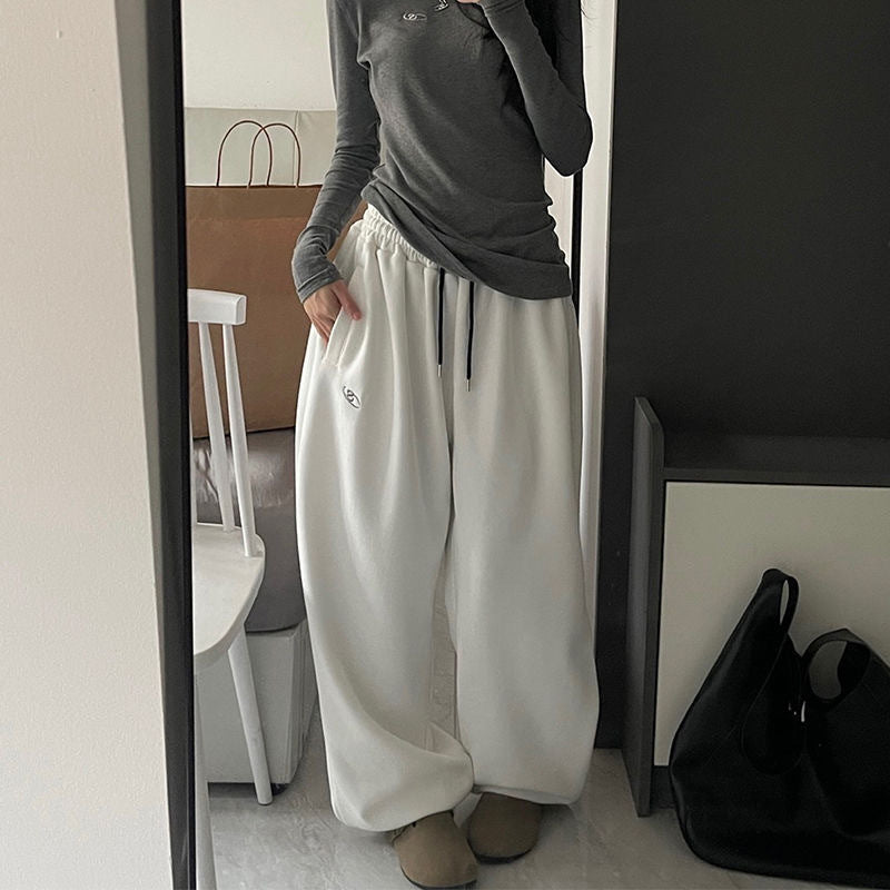 Baumwoll-Flanell Schnee-Sweathose – locker geschnitten, mit Bündchen am Bein, extra lang (Floor-Length), sportliche Jogginghose