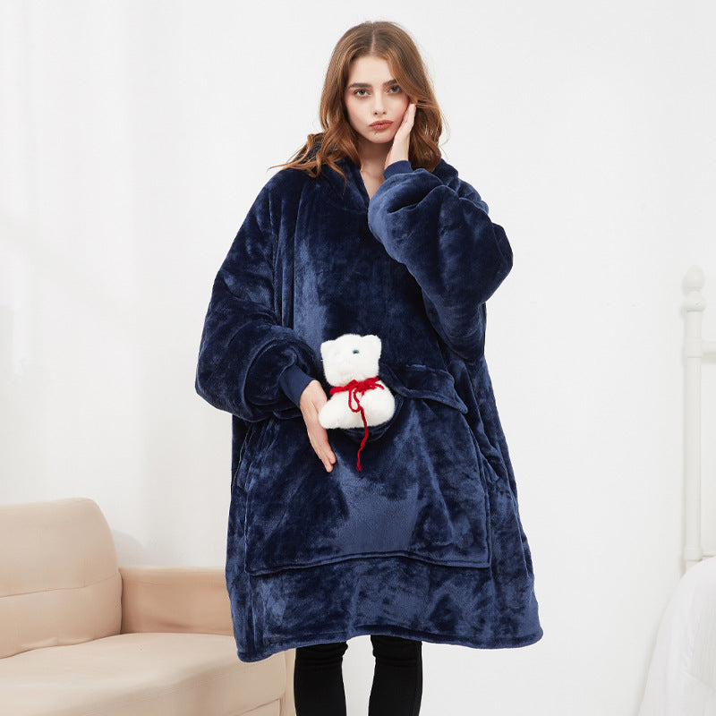 Tragbare USB Heizdecke mit Carbonfaser – Waschbare Heiz-Hoodie Decke für Winter