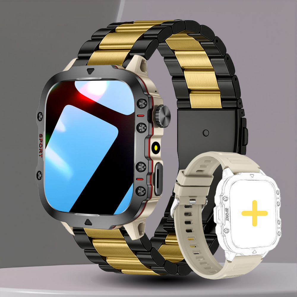 Smart Sports Outdoor Smartwatch / Fitness-Tracker H19 – mit Herzfrequenzmessung, Schrittzähler und Schlaftracking; Bluetooth-Anrufe, kompatibel mit iOS.