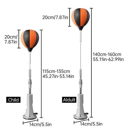 Freistehender Boxsack mit verstellbarer Höhe (45–67 Zoll) – Reflex-Trainingsball für Boxen, Home-Gym und Fitness.