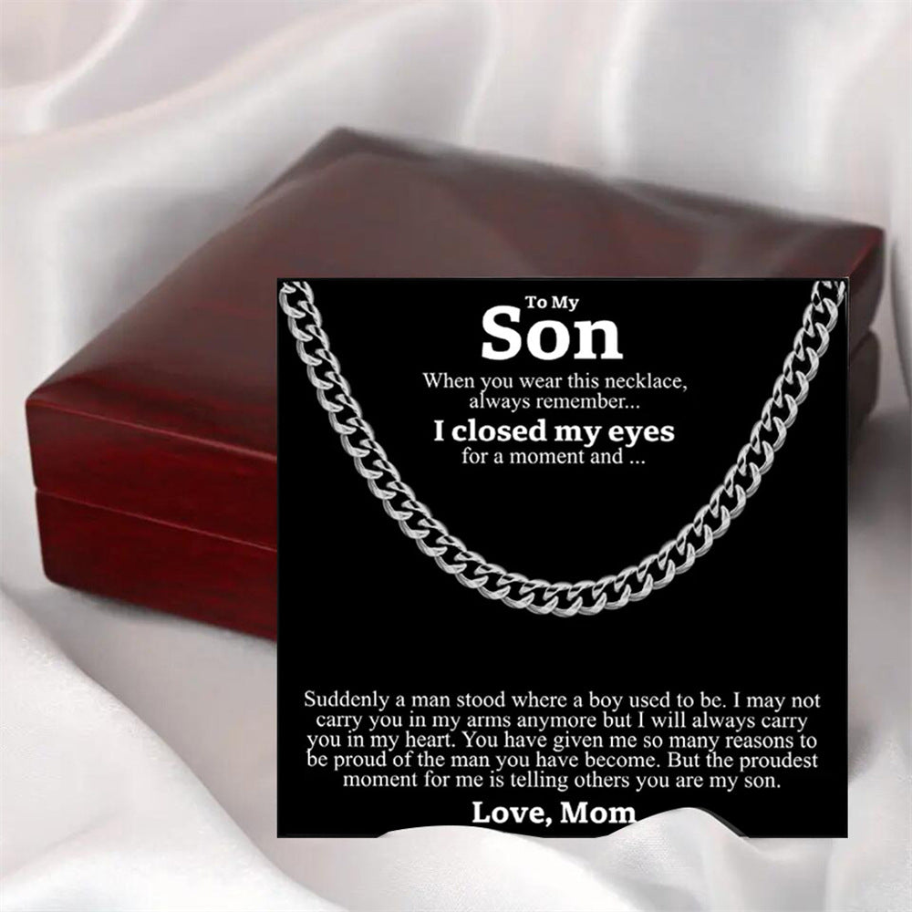 Edelstahl-Halskette für Herren – Titanium-/Titan-Look Cuban Chain, poliert, rund; Hip-Hop Fashion Schmuck