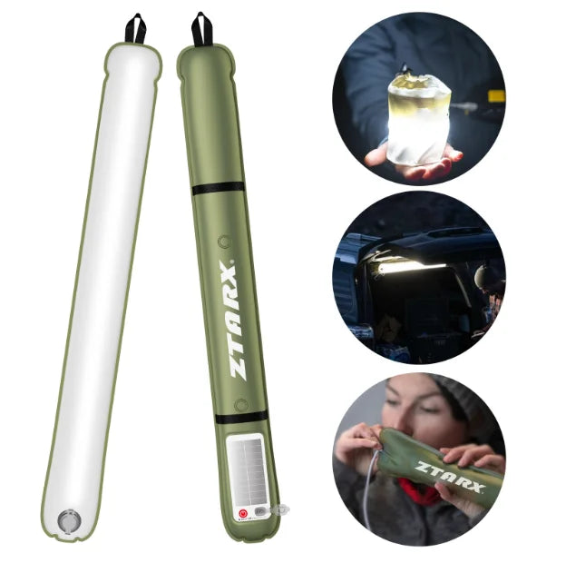 Outdoor faltbare, aufblasbare Solar-Campinglampe – wasserdicht, magnetisch, mit Saugnapf, tragbare Laterne