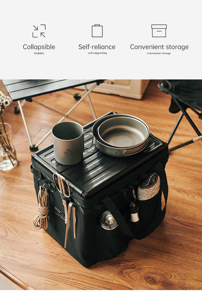 Outdoor-Camping Organizer-Box – tragbar, faltbar – Aufbewahrungstasche für Ausrüstung, Zelt & Camping-Besteck