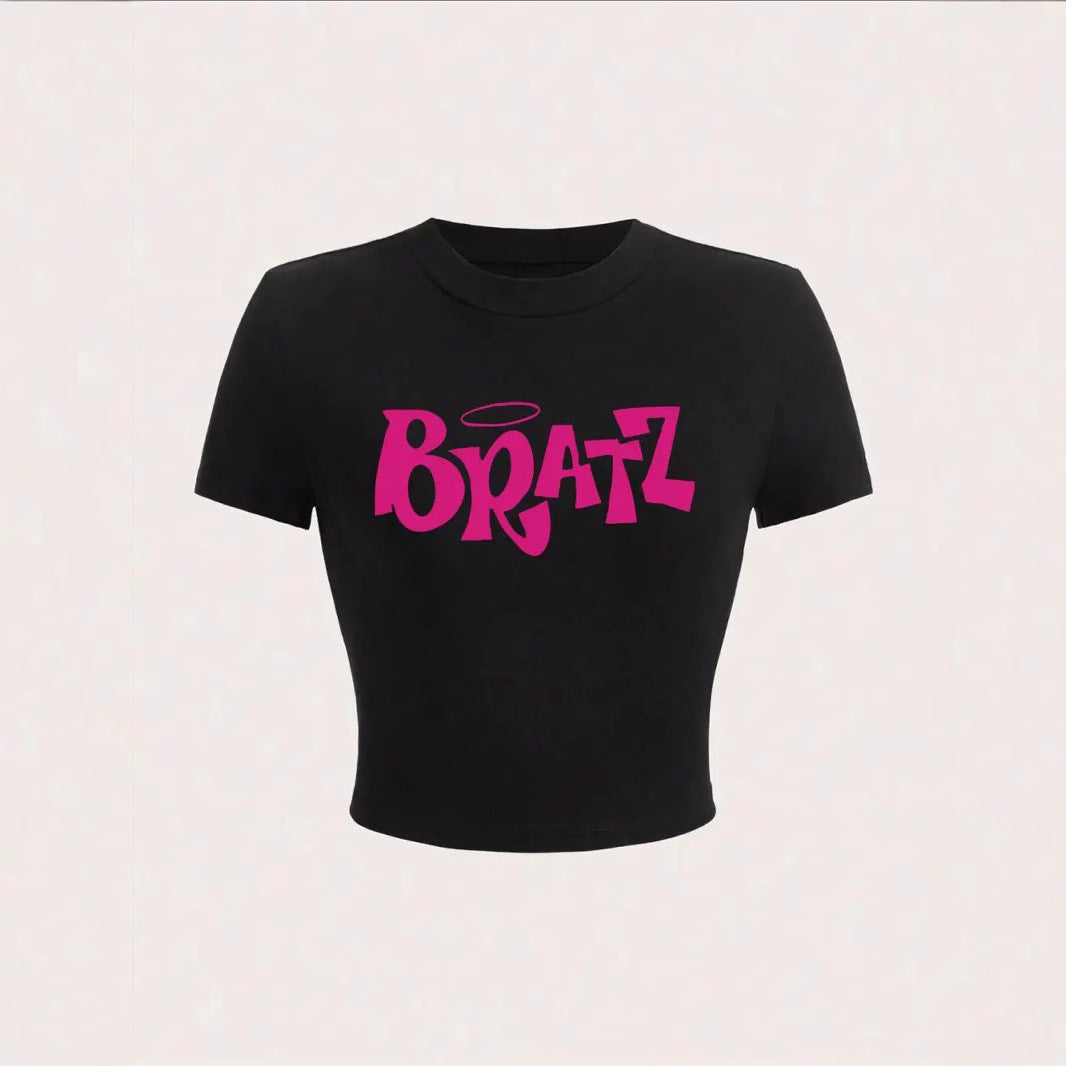 Modisches Sommer-Top mit Buchstaben-Print – figurbetontes, kurzärmeliges T-Shirt im „Spicy Girl“-Style (casual & bequem)