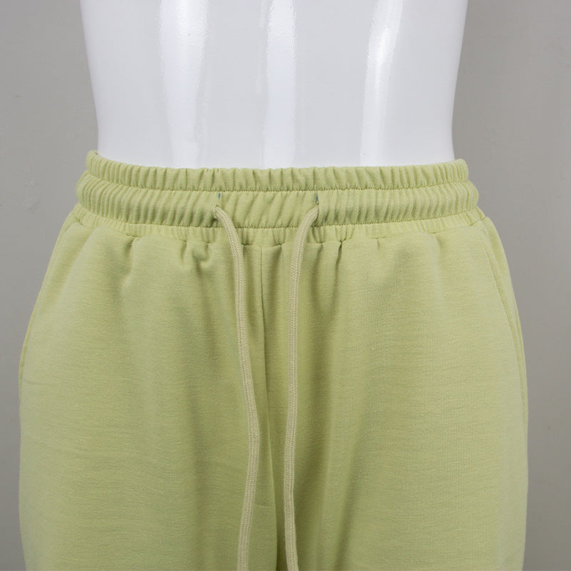 Neue Herbst-Hose mit hoher Taille, Destroyed-Details (Risse), lässig, locker geschnitten, mit tailliertem Bund und weitem Bein