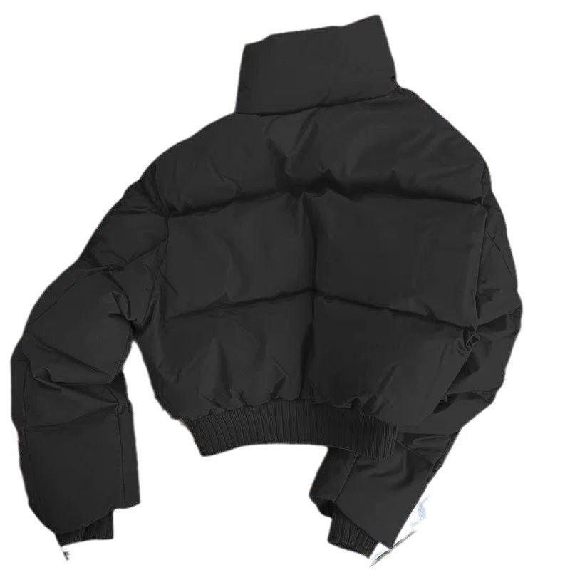 Modische Damen-Baumwolljacke – dicker Stehkragen-Mantel / Baumwoll-Coat