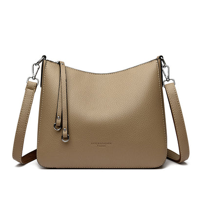 Modische, vielseitige Damen-Tasche aus echtem Leder – als Schultertasche, Crossbody/Umhängetasche oder Handtasche tragbar