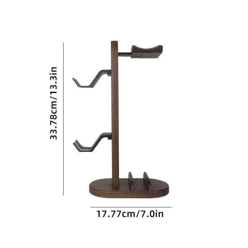 okcsc Kopfhörerständer aus Holz – Schwarze Walnuss (Massivholz)