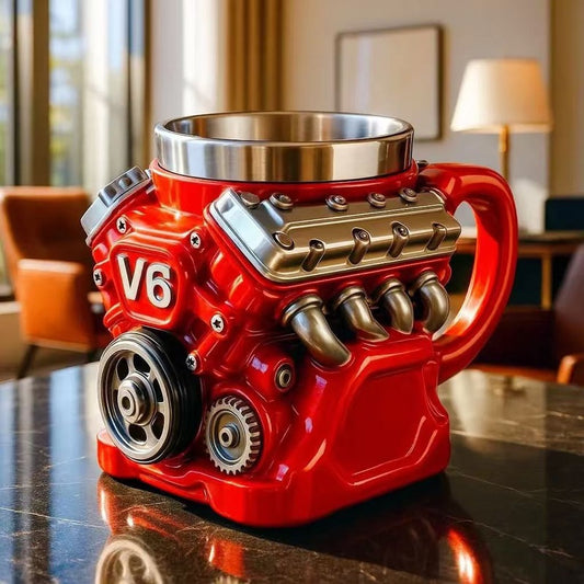 V8-Motor-Becher | Edelstahl-Kaffeebecher für Autoliebhaber