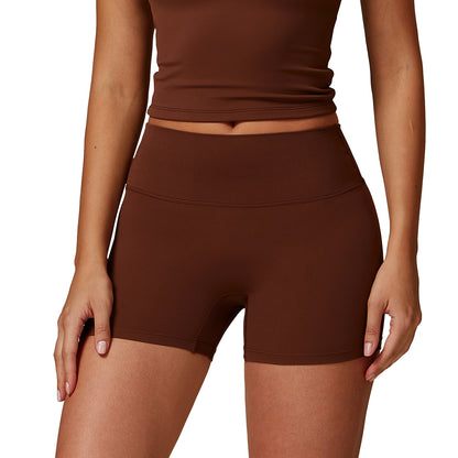 Damen-Yoga-Shorts (enger Sitz) – high waist mit Bauchweg-Effekt, formend & Po-liftend, ideal fürs Fitnessstudio, Laufen und Sport