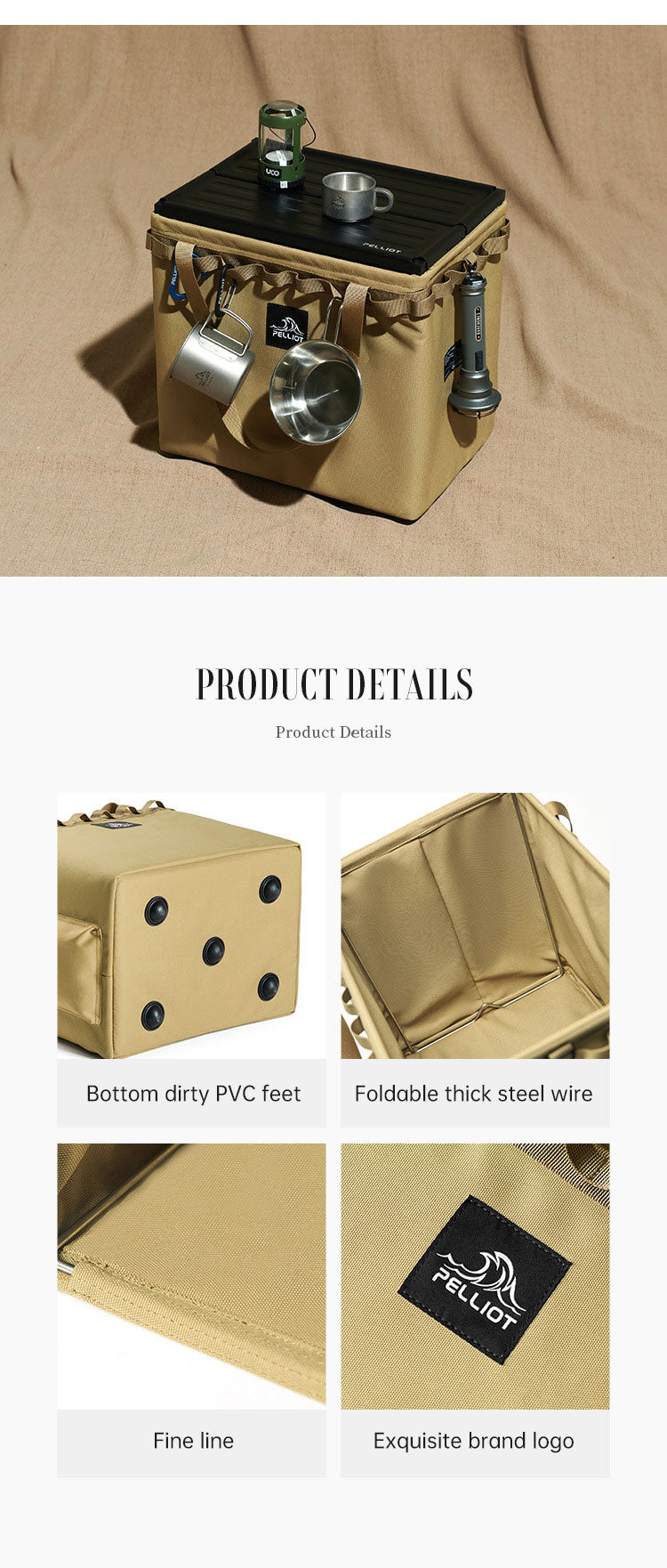 Outdoor-Camping Organizer-Box – tragbar, faltbar – Aufbewahrungstasche für Ausrüstung, Zelt & Camping-Besteck