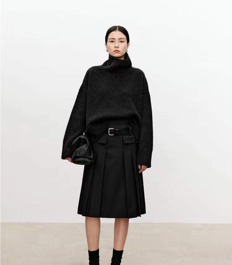 Damen Rollkragenpullover aus Kaschmir/Wollmix – Locker, Dick & Warm