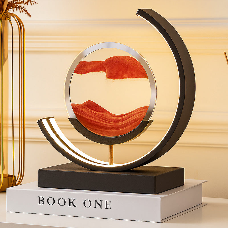 LED-Lampe mit fließendem Sandbild – Nachtlicht für Zuhause (auch als Geschenk geeignet).