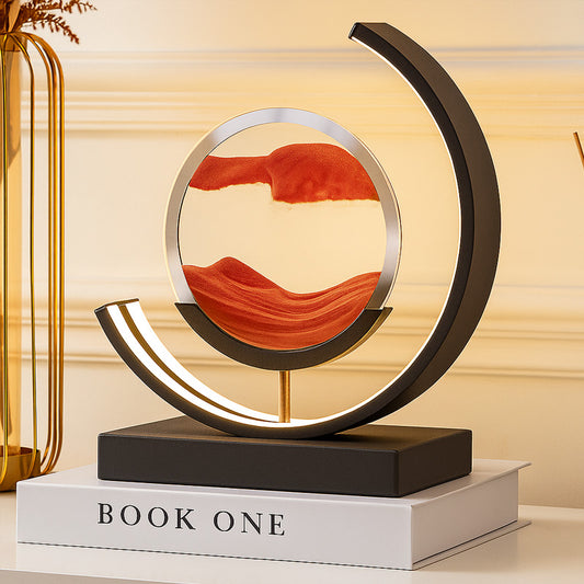 LED-Lampe mit fließendem Sandbild – Nachtlicht für Zuhause (auch als Geschenk geeignet).