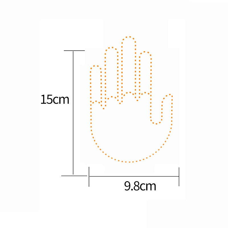 Lustiges Geschenk: LED-Handgeste (Mittelfinger) fürs Auto – LED-Schild fürs Heckfenster / Innenraum-Deko, zum Aufhängen im Auto; originelles Novelty-Accessoire.
