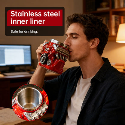 V8-Motor-Becher | Edelstahl-Kaffeebecher für Autoliebhaber