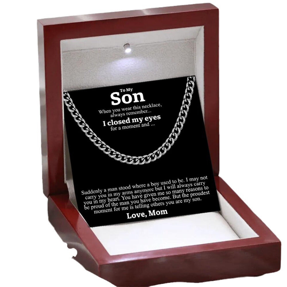 Edelstahl-Halskette für Herren – Titanium-/Titan-Look Cuban Chain, poliert, rund; Hip-Hop Fashion Schmuck