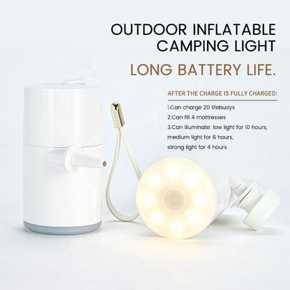 Multifunktionale Outdoor-Camping-Luftpumpe mit Campinglampe – Hängelampe/Zeltlampe – mit Vakuumfunktion