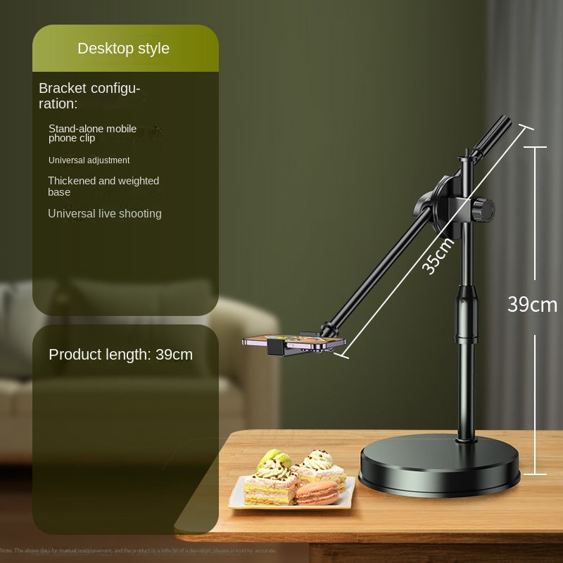 Overhead Smartphone-Stativ für Tischaufnahmen – Dual-Kamera Halterung mit LED-Fülllicht