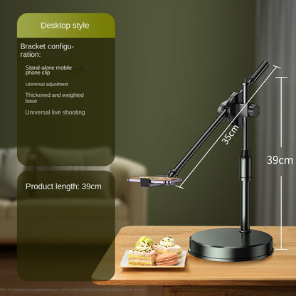 Overhead Smartphone-Stativ für Tischaufnahmen – Dual-Kamera Halterung mit LED-Fülllicht