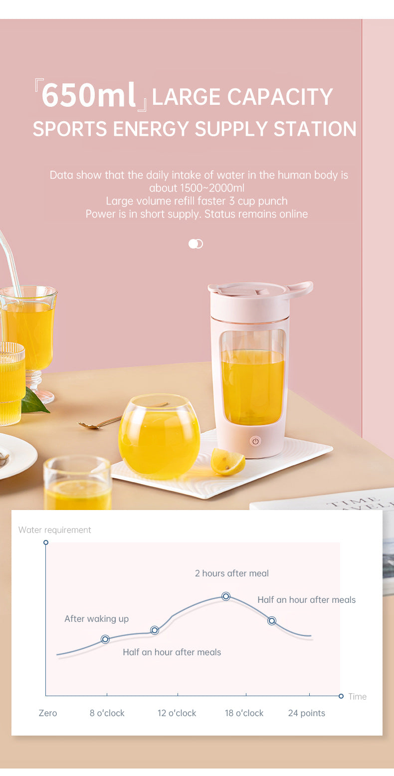 Tragbarer Becher-Mixer / Smoothie-Blender – für Obst und Shakes; USB-wiederaufladbarer elektrischer Handmixer mit Mixflasche, ideal für Gym, Sport und