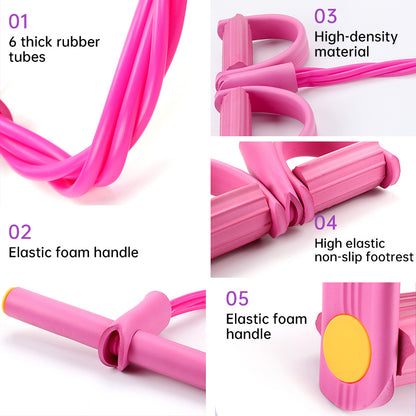 6-in-1 Multifunktionales Widerstandsband-Set für Ganzkörpertraining.