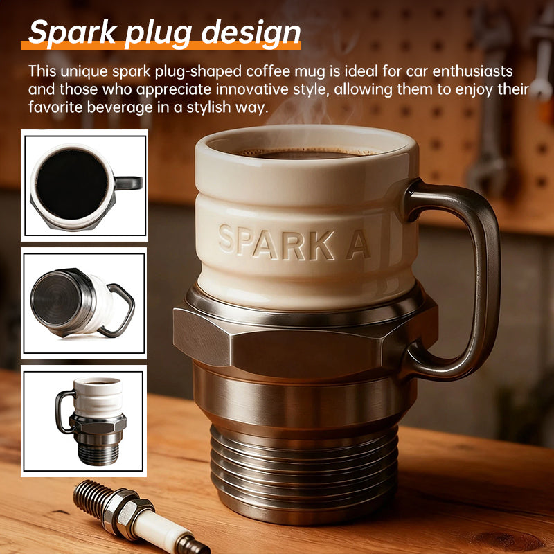 Start Your Engine – Zündkerzen-Becher – das ultimative Geschenk für Auto-Enthusiasten & Mechaniker; einzigartiger Sammler-Kaffeebecher.