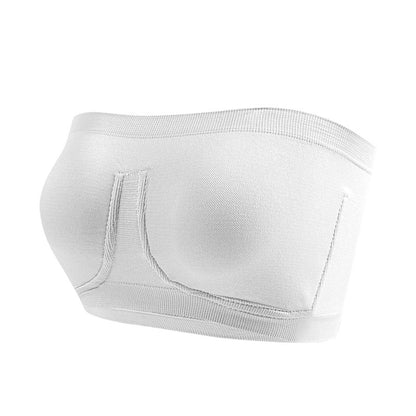 Plus-Size trägerloser Bandeau-BH im One-Line-Design mit Zier-Metallring – sportliche Unterwäsche