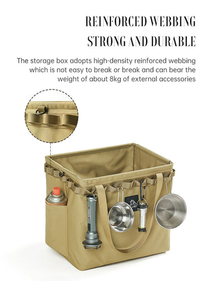 Outdoor-Camping Organizer-Box – tragbar, faltbar – Aufbewahrungstasche für Ausrüstung, Zelt & Camping-Besteck