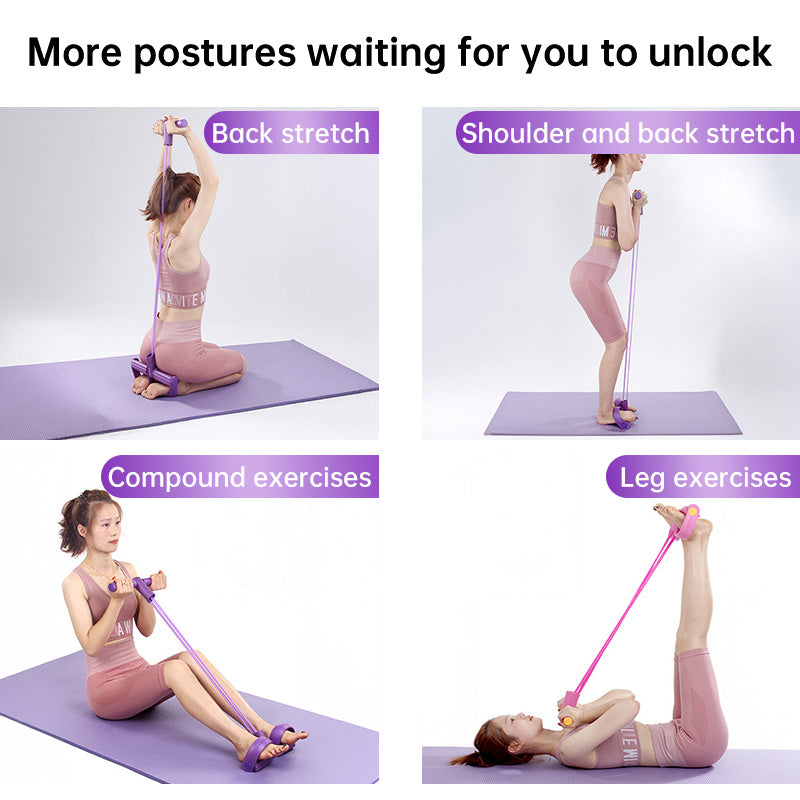 6-in-1 Multifunktionales Widerstandsband-Set für Ganzkörpertraining.