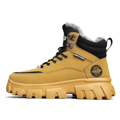 Herren Winter-Martin-Boots aus Wildleder – High-Top Workwear-Schuhe, trendy & vielseitig, mit dicker Sohle