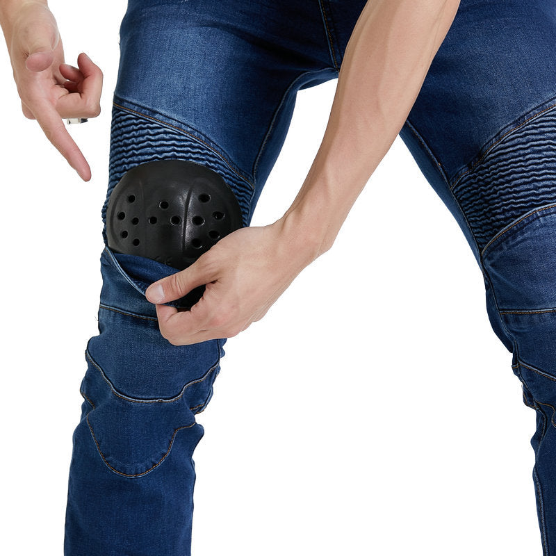 Motorrad-Racing-Jeans in geradem Schnitt – stoßfeste Schutzhose, Offroad-Motorradhose