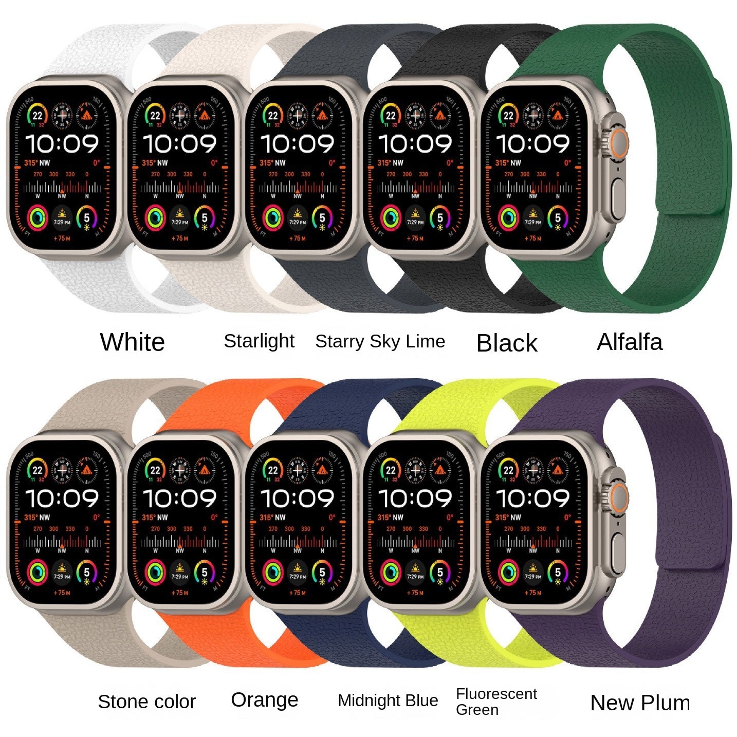 Silikon-Armband für Apple Watch / Huawei Watch 5 / Samsung GT5 – Magnetverschluss & Lychee-Pattern